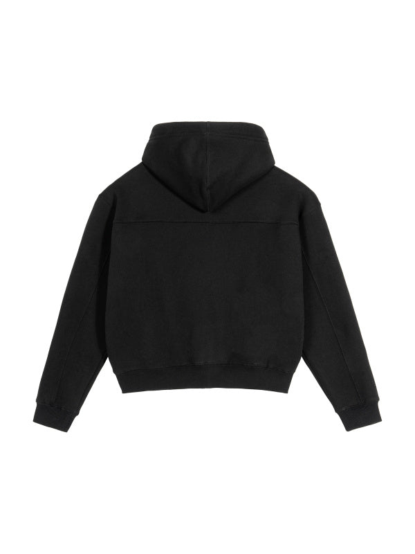 Fleece Zip-Up Boxy Hoodie