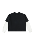 Layered Contrast Sleeve Cotton T-Shirt