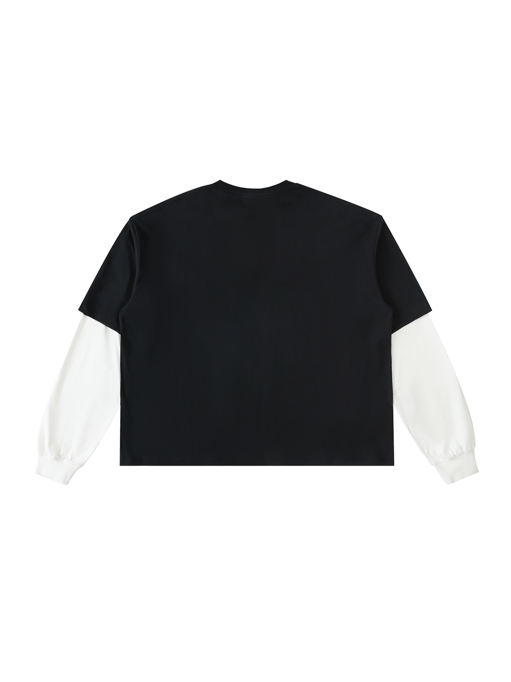Layered Contrast Sleeve Cotton T-Shirt